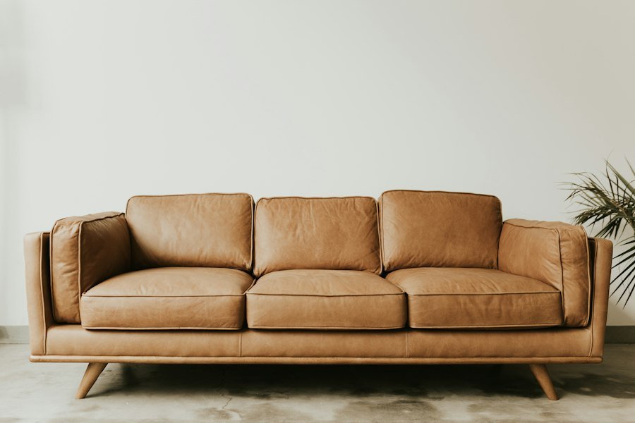 Teak Leather Sofa Set (3+1+1)